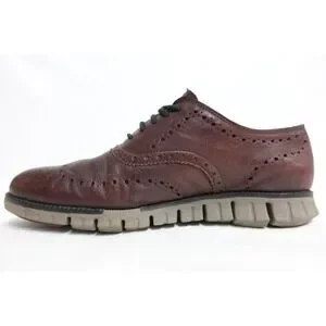 Cole Haan Wing Tip Oxfords Leather Shoes Mens Size 10 M Burgundy Cole Haan Mens Burgundy Leather Wingtip Oxford Shoes Size  main image 4